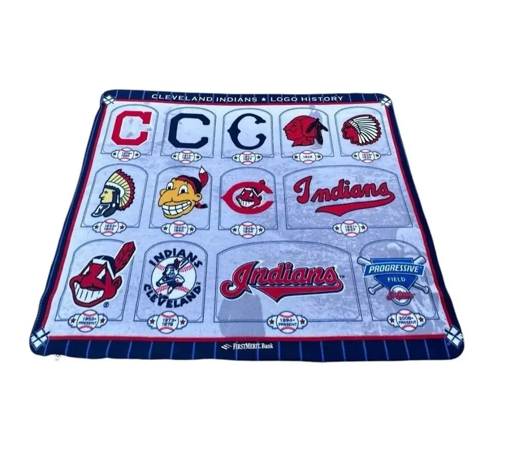 Cleveland Indians Logo History Fleece Throw Blanket World Promotional Products